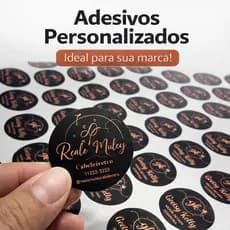 500 Adesivos Personalizadas Etiquetas Premium 3x3cm A Prova d'água