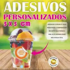 1000und 5x5 cm Adesivo Personalizada c/ Sua Logo Resistente a Temperatura