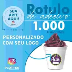 1000und 4x4 cm Adesivo Personalizada c/ Sua Logo Resistente a Temperatura