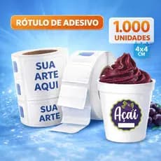 1000  Adesivos 4x4cm Etiquetas Personalizadas com Sua Logo a Prova D'água