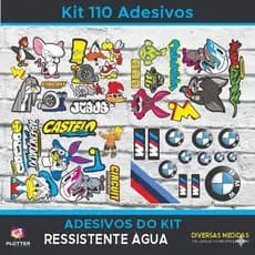 Kit 110 Adesivos Grandes Carros Motos Bikes 6 Cartelas Variadas