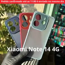Kit Capa + Pelicula 3D ou Só Capinha Space Colorida Pra Xiaomi Note 14 4G Acrilico Fosca