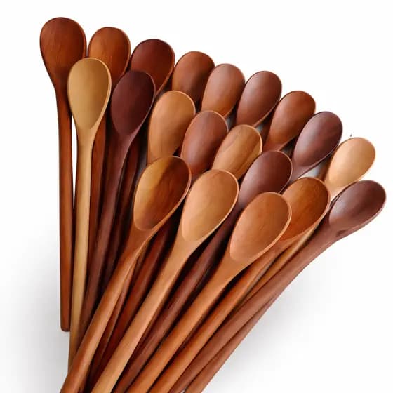 KIT C/10 COLHER DE PAU COLHER DE MADEIRA PARA COZINHA E USO DOMÉSTICO PEGAR TEMPERO