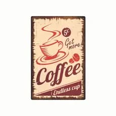 Quadro Placa Decorativa Retro Coffee Ferrugem