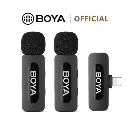 BOYA BY-V10/V20  microfone de lapela sem fio Cancelamento de Ruído microfone para Câmera Vlog Tipo C