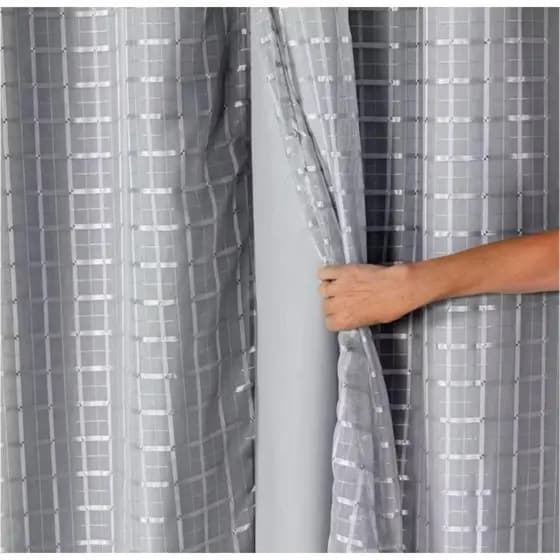 Cortina Blackout com Voil Xadrez/Liso - 2,00 X 1,40 / 2,80 X 1,80 / 2,80 X 2,30 Promoção