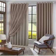 Cortina 3,00x2,50 Forro Microfibra C/ Voil Xadrez P/Quarto E Sala Varias Cores