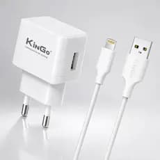Carregador Completo Lightning Fonte e Cabo 1.2A U101 Kingo