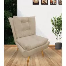 Poltrona Karen Cadeira Fibra Silicone Sala Estar Jantar Recepção Pés Palito Escriório Decoração