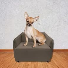 Caminha para Cachorro e Gato Retrátil Suede Cappuccino Siloe Decor