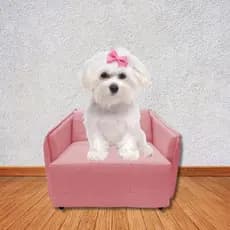 Sofá Caminha pet para Cachorro e Gato Retrátil luxo decoração Suede Rosa Siloe Decor