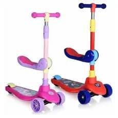 Patinete Infantil 2 em 1 com Assento Removível Rosa ou Azul Regulável até 50kg Inmetro