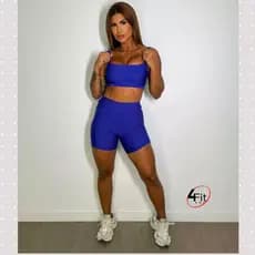 Conjunto Academia Conjunto Fitness Short e Top Jaguar 4Fit