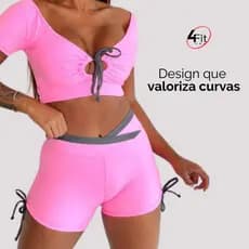 Conjunto Academia Conjunto Fitness Conjunto Poliamida Short e Top ColorTrend4Fit
