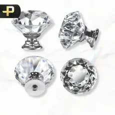 CONJUNTO DE PUXADORES CRISTAL PREMIUM 30MM P/ GAVETAS-BOX-MÓVEIS