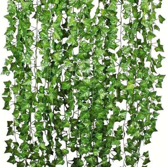 3 Corrente Trepadeira Artificial Parreira Hera 6 Metros Hera Verde Planta Artificial