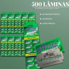 Cartelas Lâmina De Barbear Inox Master Barba Super Barba