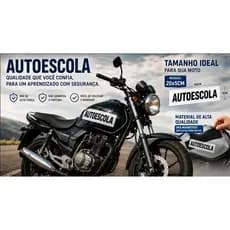 Adesivo Imantado Moto Autoescola 20X5cm Placa Magnética Auto Escola Identificação Removível Moto