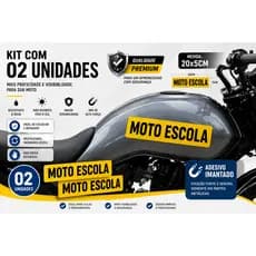 Adesivo Imantado Moto Motoescola 20X5 cm Placa Magnética MotoEscola Removível Moto Escola