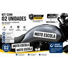 Adesivo Imantado Moto MotoEscola 20X5 cm Placa Magnética MotoEscola Removível Moto Escola