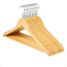 Kit 3 Cabides De Madeira Resistente Com Suporte Para Alcas Ideal Para Roupa Organizada Copa