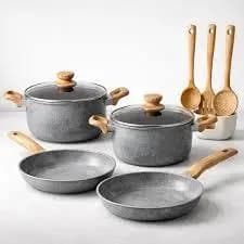Kit 4 Panelas Antiaderente revestimento cerâmica indução utensílios cozinha Pratico Duravel Copa