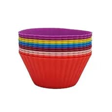 Kit 12 Formas de Silicone Flexiveis Coloridas Cozinha Confeitaria Duravel Antiaderente Airfryer