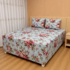 Jogo de Cama Luva Queen Percal 400 Fios Algodão Com Elástico 3pçs