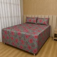 Jogo de Cama Luva Queen Estampada Malha Gel Antiderrapante