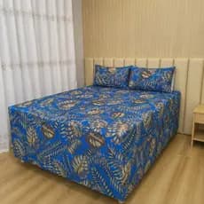 Jogo de Cama Luva Box Estampada Malha Gel Antiderrapante