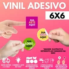 Etiquetas Adesivas 6x6 cm Personalizadas em Vinil à Prova D'água | Rótulos Adesivos Personalizados