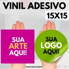 25 a 150 Adesivos 15x15 Personalizados Em Vinil Branco Ou Transparente. Rótulos e Etiquetas Adesivas