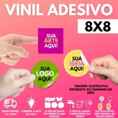 Etiquetas Adesivas 8x8 cm Personalizadas em Vinil à Prova D'água | Rótulos Adesivos Personalizados