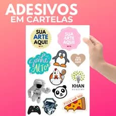 Cartela de Etiquetas Adesivas Personalizada Em Vinil Com Sua Ideia Já Recortado Pronta Para Uso