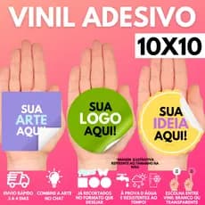 Etiquetas Adesivas 10x10 cm Personalizadas em Vinil à Prova D'água | Rótulos Adesivos Personalizados