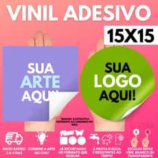 Etiquetas Adesivas 15x15 cm Personalizadas em Vinil à Prova D'água | Rótulos Adesivos Personalizados