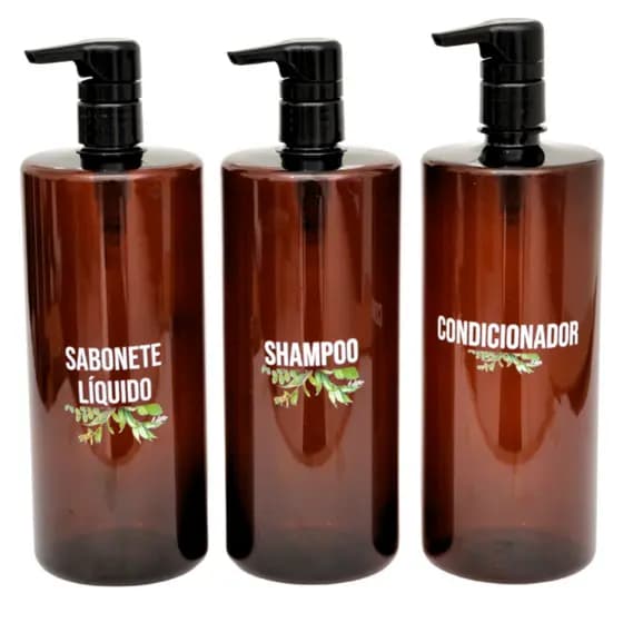 FRASCO PET AMBAR 1 LITRO COM VÁLVULA PROFISSIONAL E ADESIVO EMBORRACHADO A PROVA DE AGUA.