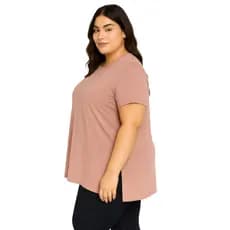Camisa Feminina Plus Size Cores Sortidas Viscolycra com Abertura na Lateral