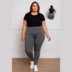 Calça Legging Plus size Feminina Legging Cintura Alta Suplex Lisa por Dentro
