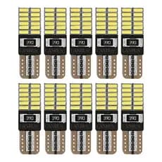 10 Lâmpadas Pingo Led 12v Canceller Canbus T10 24 Leds Smd Branca Azul Claro Sem Erro Painel