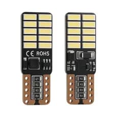 Par Lâmpadas Pingo Led 12v Canceller Canbus T10 24 Leds Smd Branca Azul Claro Sem Erro Painel