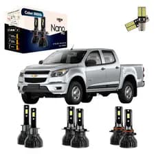 Kit Super Led Premium S10 2012 A 2016 50w 8000k Luxbeam Lâmpada Farol Alto Baixo Milha