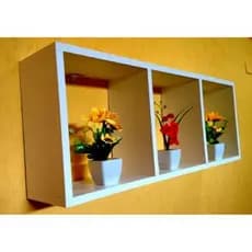 NICHO TRIPLO BRANCO 50x20x10 cm Prateleira Tripla Montado com kit Instalação Quarta Salá Cozinha Banheiro