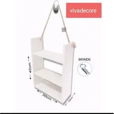 SUPORTE NICHO Decorativos para banheiro 100% MDF quarto lavanderia com corda de Sisal. Organizacional e decorativo.