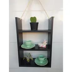 Nicho com corda de sisal decorativos para banheiro quarto lavanderia . Organizacional e decorativo, MDF preto ou branco.