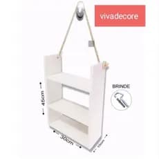 Nicho organizador prateleira com divisória quarto sala banheiro cozinha decoração MDF com corda de sisal
