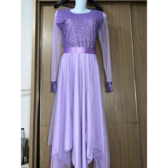 Vestido tule de explosão (manga longa)