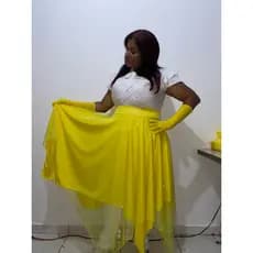 saia de bico com tule cristal