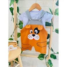 Jardineira Animais Infantil Unisex Roupas de Bebê e Crianças Meninos e Meninas