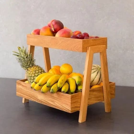 Fruteira caixote para frutas fruteira rustica fruteira de madeira fruteira dois andares fruteira de mesa